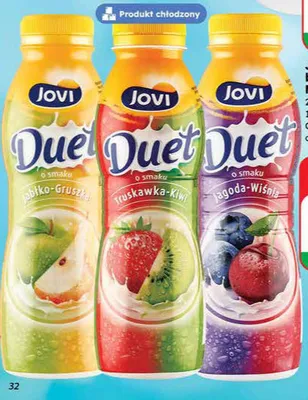 Jogurt pitny Duet jagoda-wiśnia Jovi promocja w Dino
