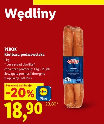 Kiełbasa podwawelska Pikok promocja w Lidl