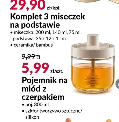 Pojemnik na miód z czerpakiem promocja w Salony Agata