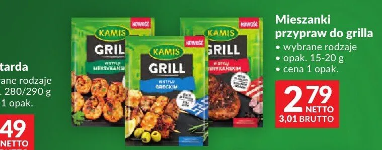 Mieszanki przypraw do grilla Kamis wybrane rodzaje promocja w Makro