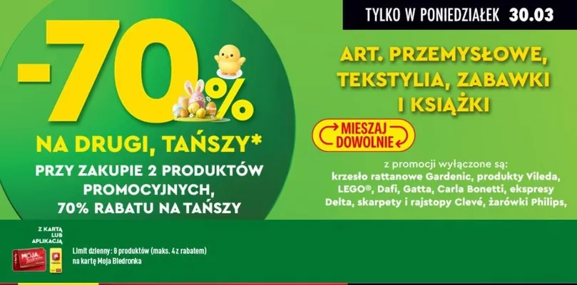Art. przemysłowe, tekstylia, zabawki i książki promocja w Biedronka