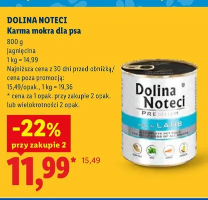 Karma mokra dla psa jagnięcina Dolina Noteci promocja w Lidl