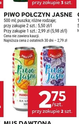 Piwo Połczyn Jasne promocja w Stokrotka