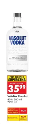 Wódka Absolut 500 ml promocja w Biedronka