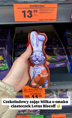 Czekoladowy zając Biscoff Milka promocja w Biedronka