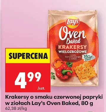 Krakersy o smaku czerwonej papryki w ziołach promocja w Biedronka