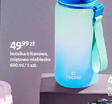 Butelka tritanowa miętowo-niebieska 600 ml Rockle promocja w Empik