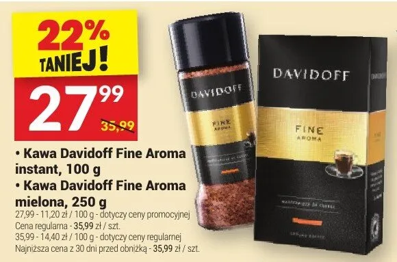 Kawa Davidoff Fine Aroma instant promocja w Twój Market