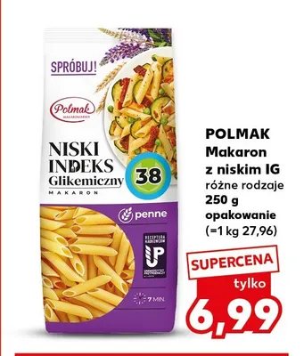 Makaron z niskim IG Polmak promocja w Kaufland