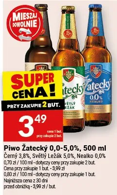 Piwo Żatecky 0,0-5,0% Černý Světlý Ležák Nealko promocja w Twój Market