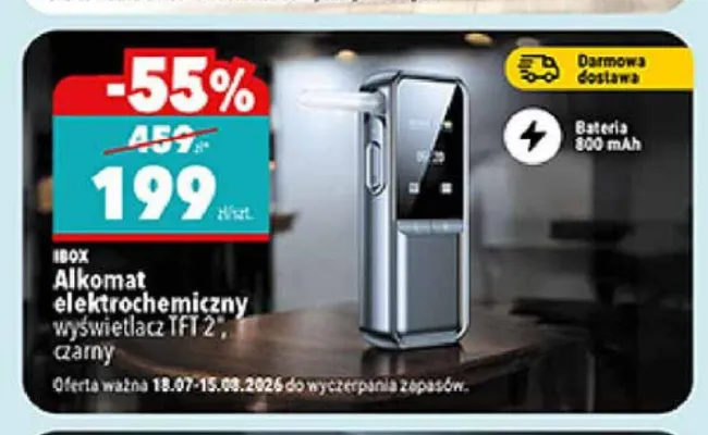 Alkomat elektrochemiczny Ibox promocja w Biedronka