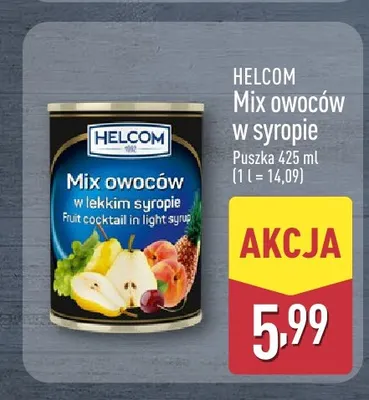 Mix owoców w syropie Helcom promocja w Aldi