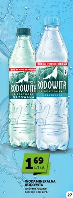 Woda mineralna niegazowana Rodowita promocja w ABC
