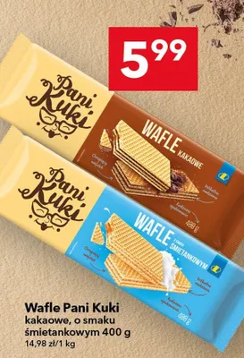Wafle kakaowe, o smaku śmietankowym promocja w LEWIATAN
