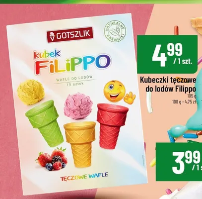 Kubeczki tęczowe do lodów Filippo Gotszlik promocja w POLOmarket