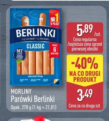 Parówki Berlinki Morliny promocja w Aldi