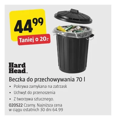 Beczka do przechowywania 70 l Hard Head promocja w Jula