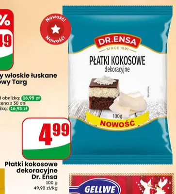 Płatki kokosowe dekoracyjne Dr.Ensa promocja w Dino