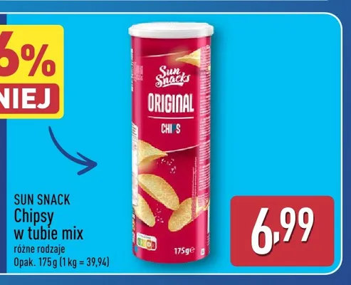 Chipsy w tubie mix Sun Snack promocja w Aldi