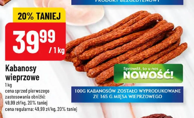 Kabanosy wieprzowe Pekpol promocja w POLOmarket