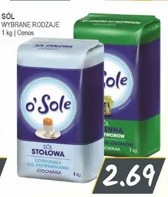 Sól kamienna o'Sole do przetworów niejodowana promocja w Słoneczko