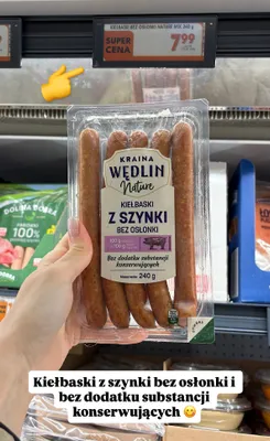 Kiełbaski z szynki bez osłonki promocja w Biedronka