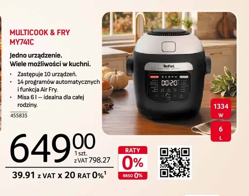 Multicooker Multicook & Fry MY741C Tefal promocja w Selgros