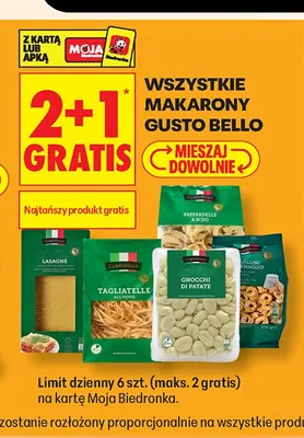 Makarony Gusto Bello promocja w Biedronka