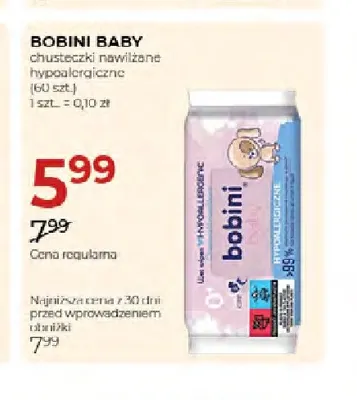 Chusteczki nawilżane hypoalergiczne Bobini Baby promocja w Drogerie Jawa