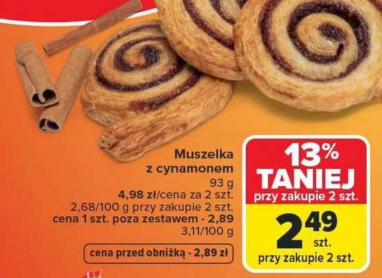 Muszelka z cynamonem Carrefour promocja w Carrefour
