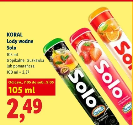 Lody wodne Solo Koral tropikalne promocja w Lidl