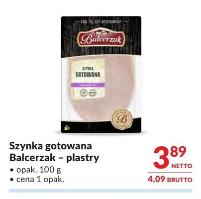 Szynka gotowana Balcerzak plastry promocja w Makro