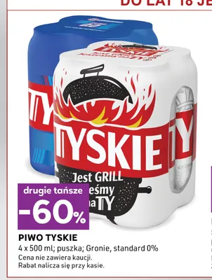 Piwo bezalkoholowe Tyskie standard 4-pak promocja w Stokrotka