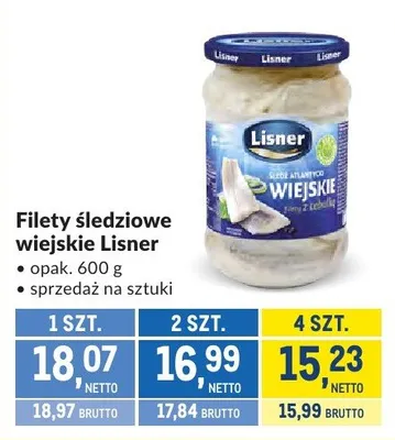 Filety śledziowe wiejskie Lisner promocja w Makro