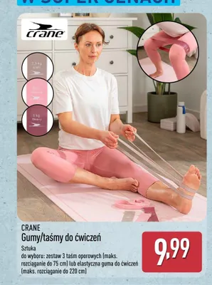 Taśmy oporowe do ćwiczeń Crane 3-pak promocja w Aldi