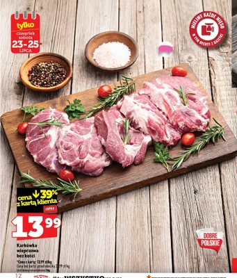 Karkówka wieprzowa bez kości promocja w TOPAZ