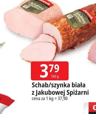 Szynka biała z Jakubowej Spiżarni Olewnik promocja w Leclerc