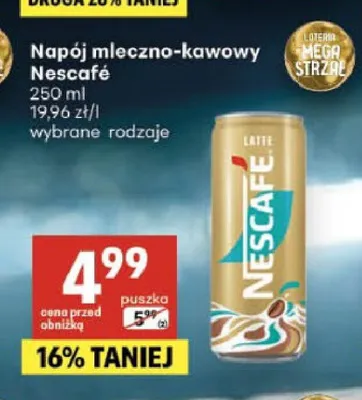 Napój mleczno-kawowy Nescafé Latte promocja w Delikatesy Centrum