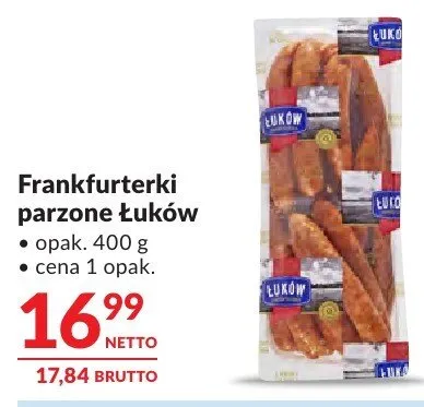 Frankfurterki parzone łułków promocja w Makro