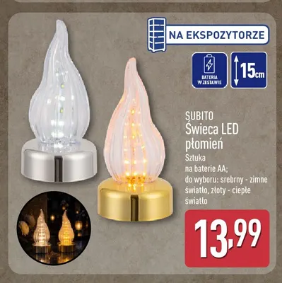 Świeca LED płomień Subito promocja w Aldi