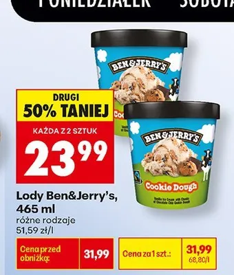 Lody Cookie Dough Ben & Jerry's promocja w Biedronka