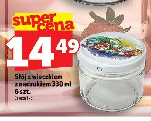 Słój z wieczkiem z nadrukiem 6-pak 330 ml promocja w TOPAZ