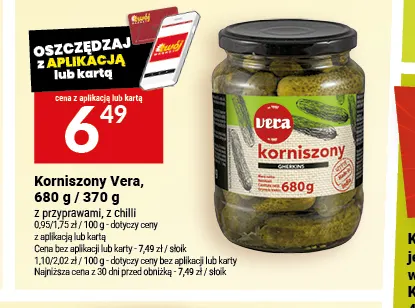 Korniszony z chilli Vera promocja w Twój Market