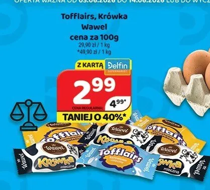 Cukierki Krówka Wawel promocja w Delfin