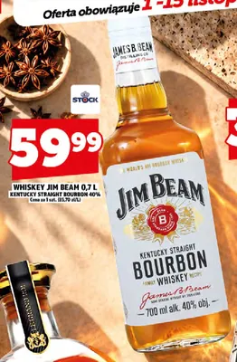 Whiskey Jim Beam Kentucky Straight Bourbon 40% promocja w TOPAZ