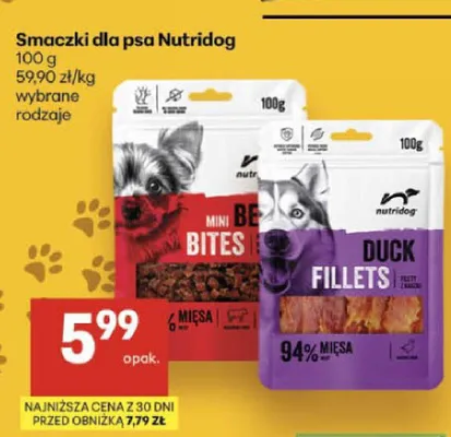 Smaczki dla psa Nutridog Duck Fillets promocja w Delikatesy Centrum