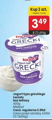 Jogurt typu greckiego Łaciate bez laktozy promocja w Market Point