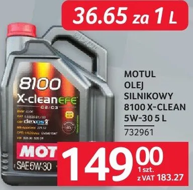 Olej silnikowy 8100 X-Clean 5W-30 5 l Motul promocja w Selgros
