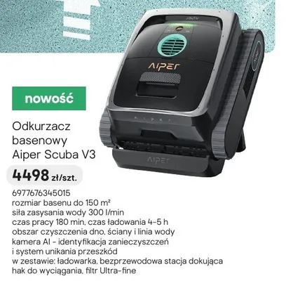 Odkurzacz basenowy Aiper Scuba V3 promocja w Castorama