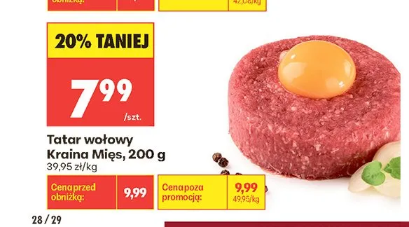 Tatar wołowy Kraina Mięs promocja w Biedronka